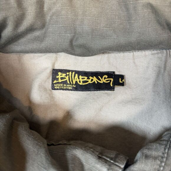 Vintage Billabong Military Jacket Mens Large Army Green RipStop Tactical Rare - Picture 3 of 13